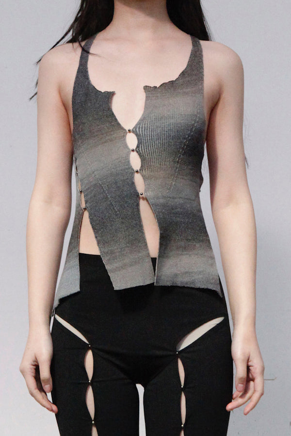 RUI segment dye ribbon camisole RSS23KN03 nightfall black and gray gradient